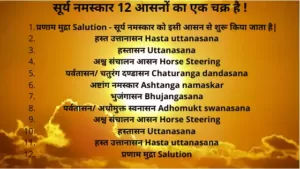 surya namaskar steps aasan names in hindi