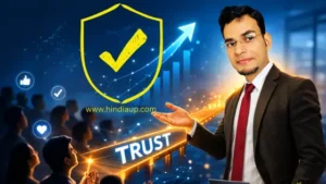 Network Marketing में Personal Branding के जरिए Trust और Growth दिखाता प्रोफेशनल बिज़नेस कॉन्सेप्ट इमेज